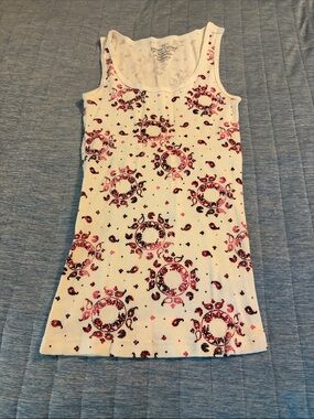 4 Faded Glory Ribbed TankTops: Purple, Pink, Yellow, Pink and Black Floral Print